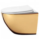 Verkort rimless toilet Rea Carlo mini goud wit
