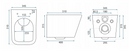 Rimless hangend toilet Rea Raul incl. wc bril