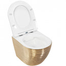 Verkort Rimless toilet geborsteld goud wit Rea Carlo