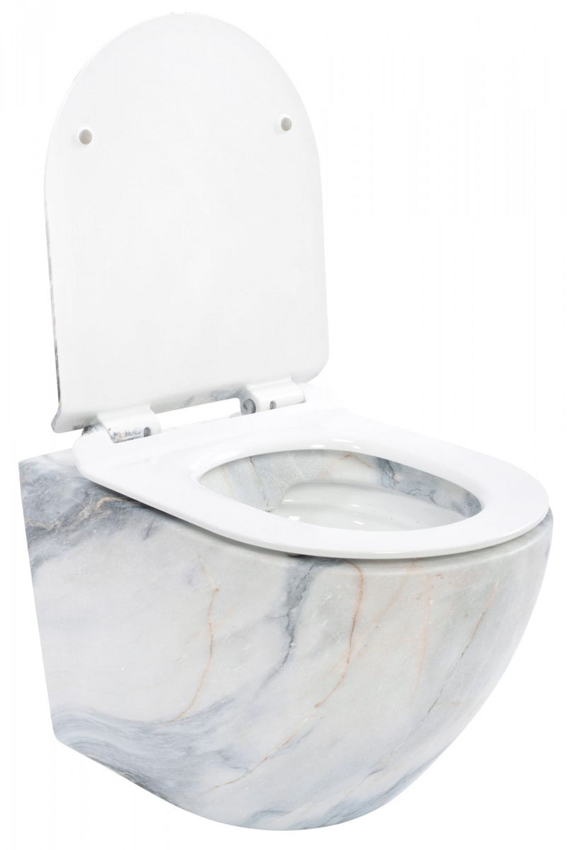 Rimless toilet Rea Carlos met softclose zitting mat graniet