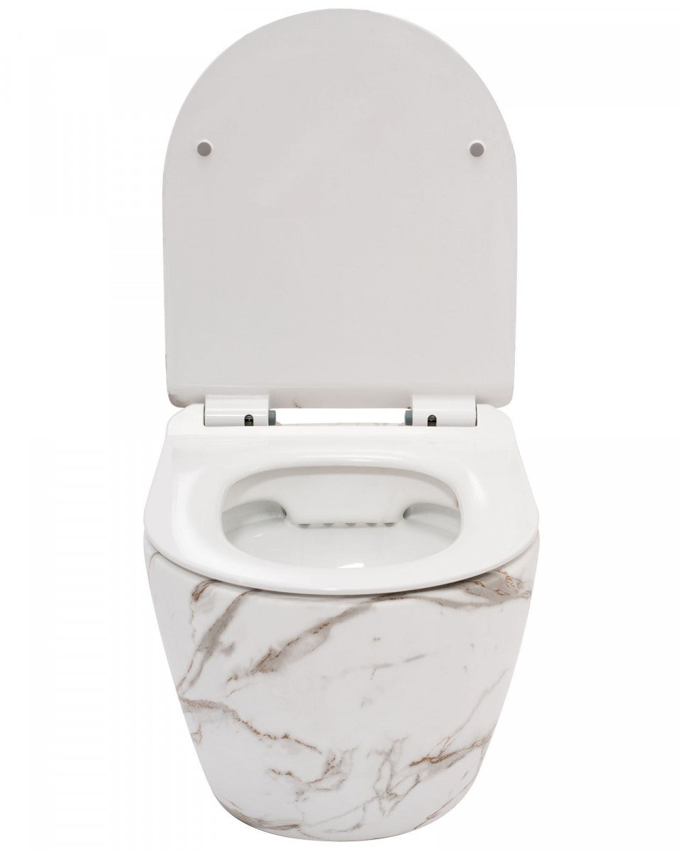 Rimless Toilet Rea Carlos Met Softclose Zitting Lava Mat