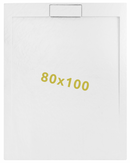 Douchebak mineraalmarmer Rea Grand mat wit