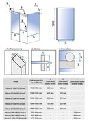 Douchedeur met schuifdeur 8mm veiligheidsglas antikalk chr.