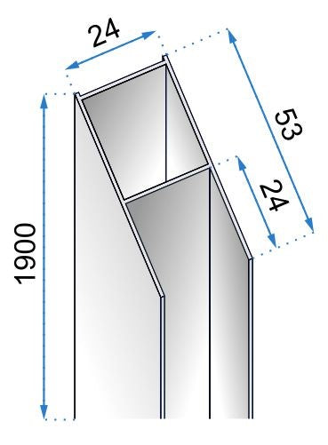 Rea verbredingsprofiel 30-45mm tbv Molier douchecabines