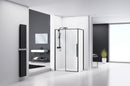 Douchecabine met schuifdeur rechthoek mat zwart