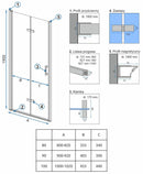 Douche vouwdeur Rea Molier antikalk coating chroom