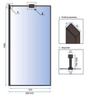 Inloopdouche douchewand mat zwart profiel Rea Bler