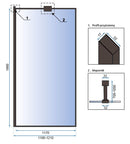 Inloopdouche douchewand mat zwart profiel Rea Bler