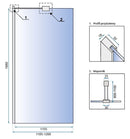 Douchewand helder glas 8mm chroom vlak profiel Rea anti kalk