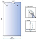 Douchewand helder glas 8mm chroom vlak profiel Rea anti kalk