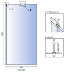 Douchewand helder glas 8mm chroom vlak profiel Rea anti kalk