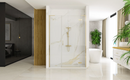 Douche nisdeur met paneel en draaideur REA Hugo goud