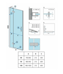 Douche nisdeur met paneel en draaideur REA Hugo goud