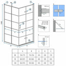 Douchecabine 100x80 mat zwart geruit met vouwdeur Rea Molier