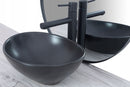 Keramische waskom opzetwastafel Sofia mat zwart 41x35x14cm