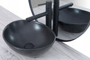 Keramische waskom opzetwastafel Sofia mat zwart 41x35x14cm