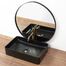 Rechthoekige waskom, opzet wastafel Avia wit/zwart