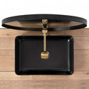 Rechthoekige waskom, opzet wastafel Avia wit/zwart