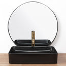 Rechthoekige waskom, opzet wastafel Avia wit/zwart