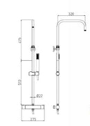 Doucheset mat zwart inclusief thermostaatkraan