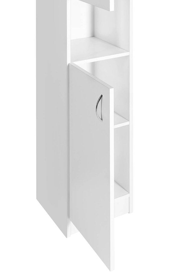 Hoge kolomkast met twee deuren 30x30x180cm Simplex Eco mat wit