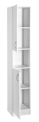 Hoge kolomkast met twee deuren 30x30x180cm Simplex Eco mat wit