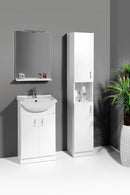 Hoge kolomkast met twee deuren 30x30x180cm Simplex Eco mat wit