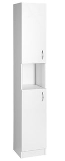 Hoge kolomkast met twee deuren 30x30x180cm Simplex Eco mat wit