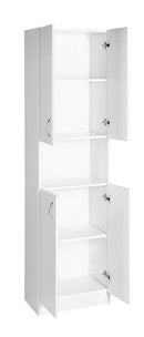 Hoge kolomkast met vier deuren 50x30x180cm Simplex Eco mat wit