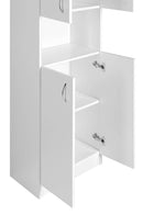 Hoge kolomkast met vier deuren 50x30x180cm Simplex Eco mat wit