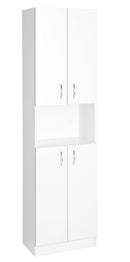 Hoge kolomkast met vier deuren 50x30x180cm Simplex Eco mat wit