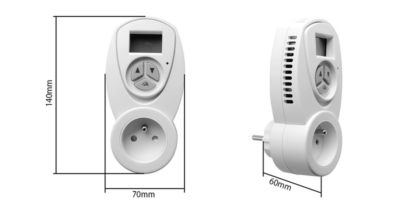 Elektrische plug in thermostaat met timer voor verwarming