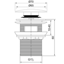 Badafvoer afvoerplug voor baden met geïntegreerde overloop 1½" Chroom