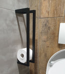 Toiletrolhouder staal Mat Zwart 45x10x13cm