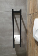 Toiletrolhouder staal Mat Zwart 45x10x13cm