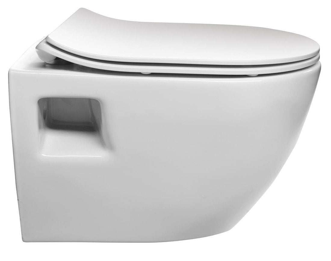 Hangende Toilet Paula Wit 35,5X35,5X50 Wandtoilet Met Spoelrand