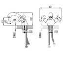 Retro wastafelkraan twee knoppen Victoria chroom