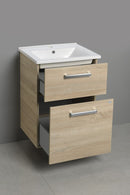 Wastafel onderkast Vega 50 cm twee laden softclose met greep