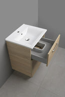 Wastafel onderkast Vega 50 cm twee laden softclose met greep