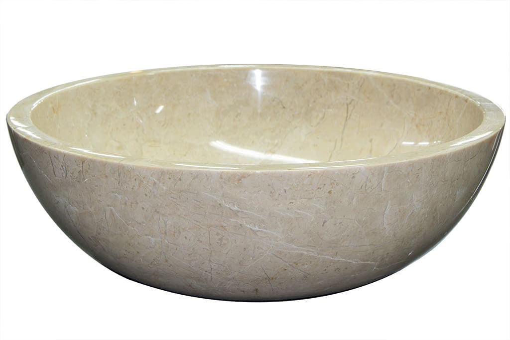 Natuurstenen waskom Beige Marmer Rond