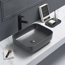 Opbouw waskom rechthoek Luzi Minerva 50x39x13 mat antraciet incl. afvoerplug