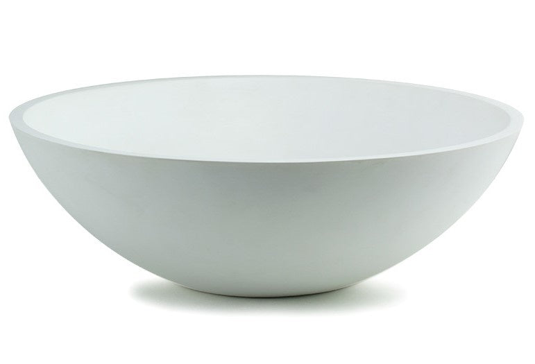 Luzi Solid Surface opzet waskom 38 rond 12cm hoog mat wit