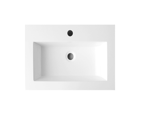Lage wastafel 60x38x5,5cm mineraalmarmer Luzi compact Line