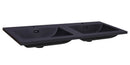 Wastafel 120x47 Quartz zwart met dubbele wasbak