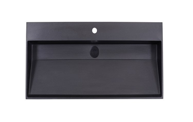 Wastafelblad 80x47cm zwart Quartz Trend
