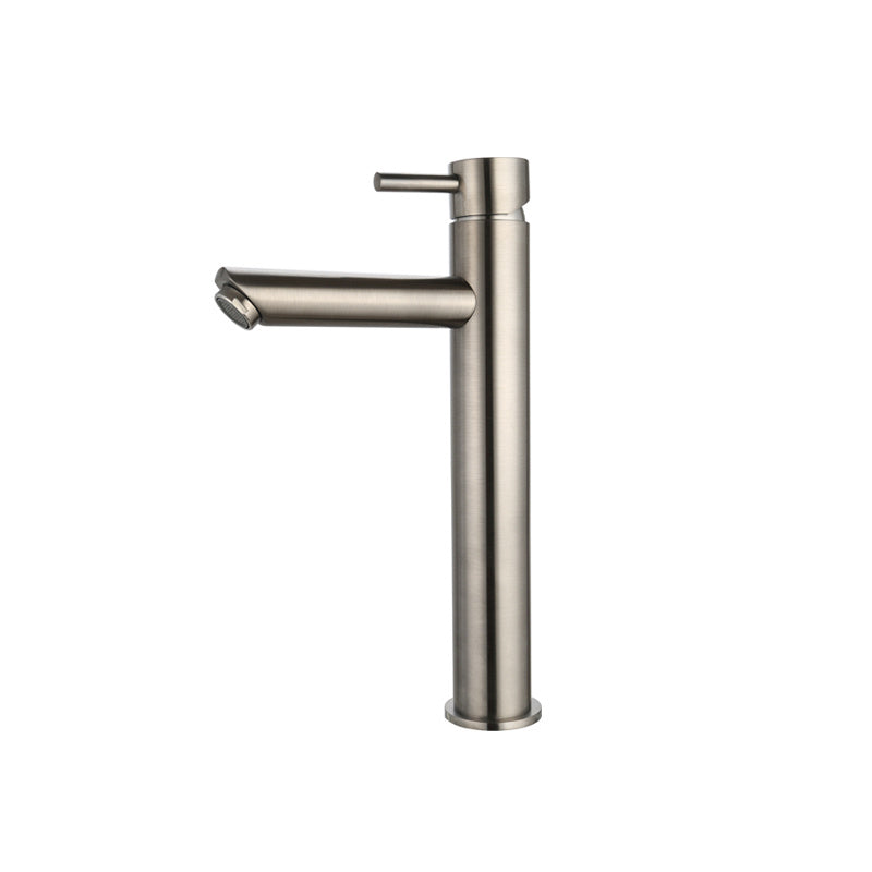 Hoge wastafel kraan Luzi rond gun metal uitloop 22cm