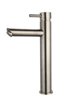 Hoge wastafel kraan Luzi rond gun metal uitloop 22cm