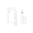 Luzi Largo wastafelkraan met draaibare uitloop gun metal