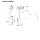 Wastafelkraan mat zwart met open hendel rond Castellon Limits