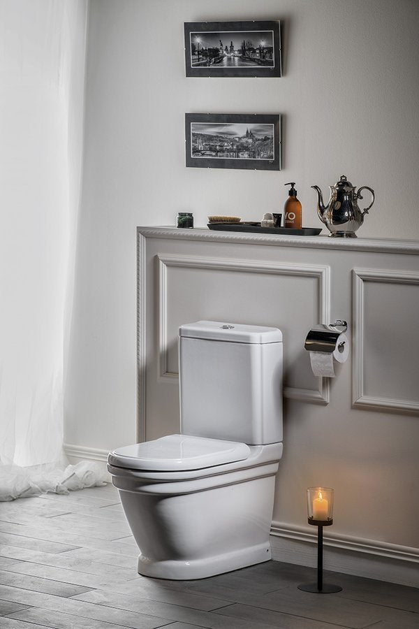 Retro Duoblok WC Met Reservoir Keramiek Antik